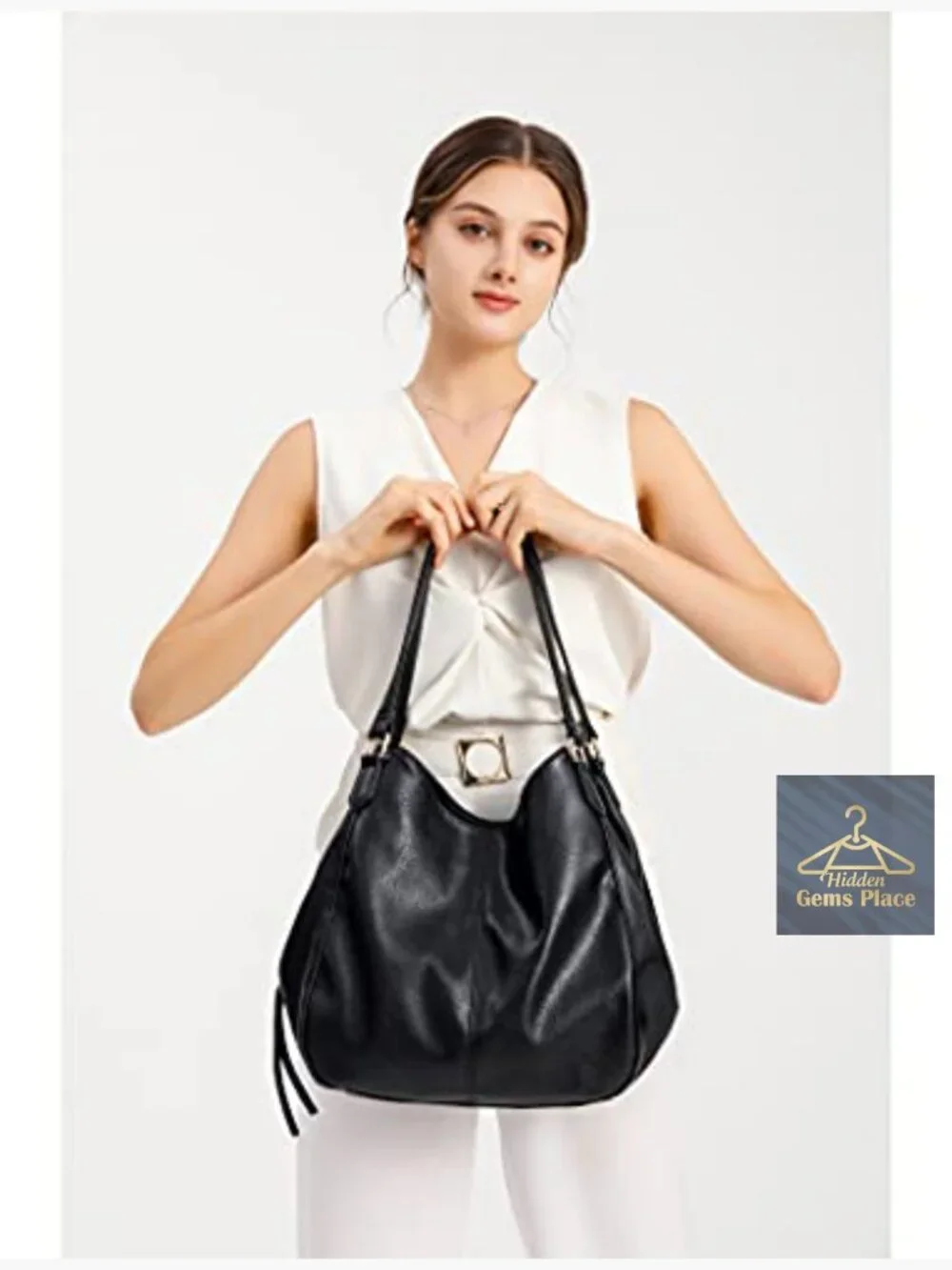 Large Capacity Hobo Bag with 3 Compartments